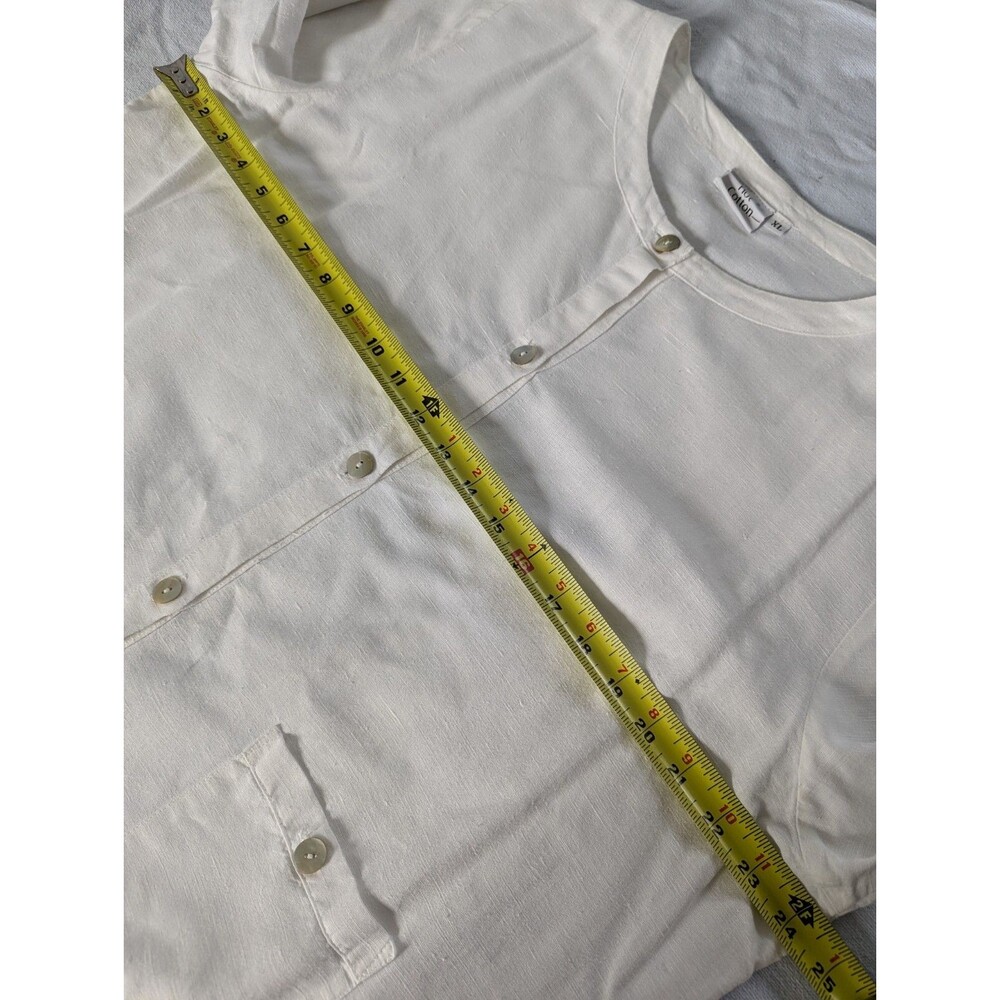 Hot Cotton Lagenlook Outfit Tunic Top & Pants White Set 3/4 Sleeve Size XL - Picture 5 of 11